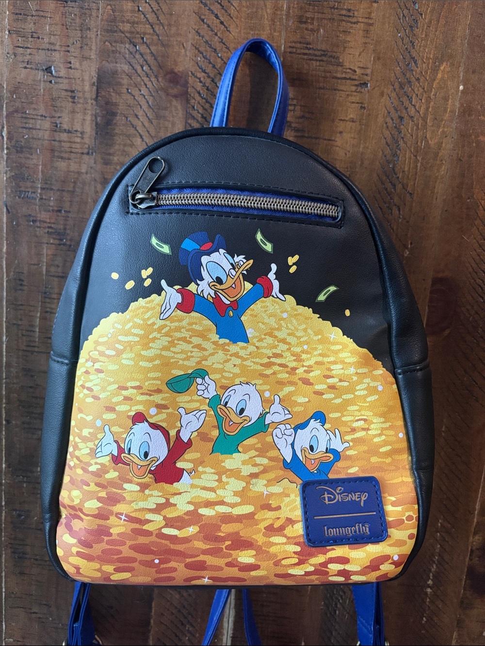 Disney x Loungefly Moneybags Scrooge McDuck Mini Backpack in Black and Gold